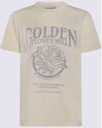 Golden Goose - Cream And Grey Cotton T-shirt - Lyst
