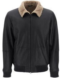 Closed - Shearling Bomber Jacket - Lyst