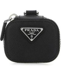 Prada - Embellished Leather Airpods Case - Lyst