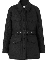 Burberry Penston Quilted Field Jacket in Natural | Lyst