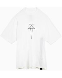 Rick Owens - Milk Over Cotton T Shirt With Print - Lyst