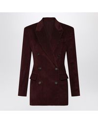 Brunello Cucinelli - Bordeaux Velvet Double-Breasted Jacket - Lyst