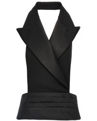 Dolce & Gabbana - Open-Back Wool And Silk Blend Vest - Lyst