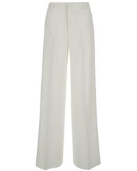 PT Torino - Tailored 'lorenza' High Waisted White Trousers In Technical Fabric Woman - Lyst