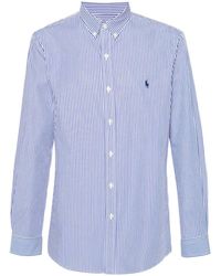 Polo Ralph Lauren - Striped Cotton Shirt With Embroidered Logo - Lyst