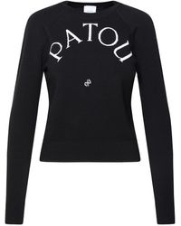 Patou - Black Merino Wool Blend Sweater - Lyst