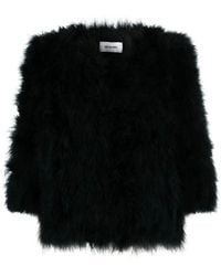Yves Salomon - 3/4 Sleeves Short Feather Jacket - Lyst