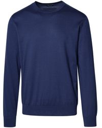 Zegna - Blue Cotton Sweater - Lyst