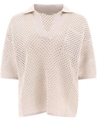 Brunello Cucinelli - Open-Knit Polo Shirt - Lyst