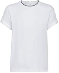 Brunello Cucinelli - T-Shirt With Monile Detail - Lyst