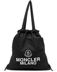 Moncler - Cotton Tote Bag With Drawstring Aq - Lyst
