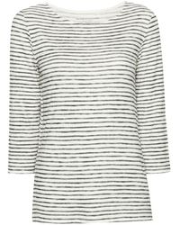 Majestic Filatures - Striped Linen Blend Boat-Neck T-Shirt - Lyst