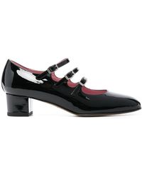 CAREL PARIS - 'kina' Black Mary Janes With Straps And Block Heel In Patent Leather Woman - Lyst