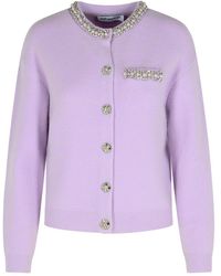 Self-Portrait - Self Portrait 'Crystal' Lilac Viscose Blend Sweater - Lyst