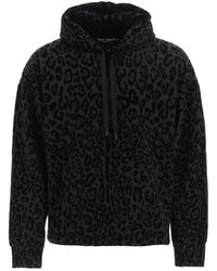 Dolce & Gabbana - Flocked Leopard Hoodie - Lyst