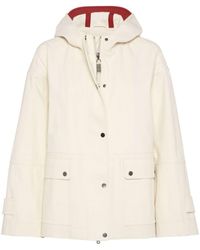 Brunello Cucinelli - Hooded Canvas Waterproof Jacket - Lyst