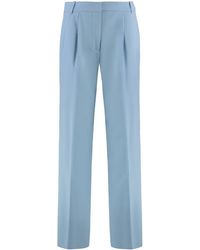 Calvin Klein - Wool Blend Wide-Leg Trousers - Lyst