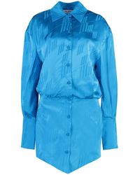 The Attico - Viscose Shirtdress With Asymmetric Hem For - Lyst