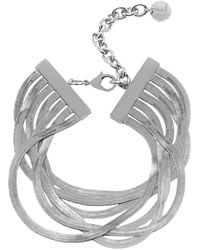 Silvia Gnecchi - 'Imperial' Metallic Small Necklace With Adjustable Rear Closure - Lyst