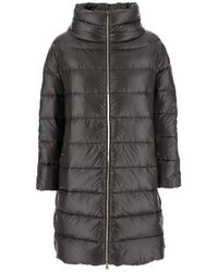 Herno - 'Matilde' Down Jacket With Mock Neck And Two Front Welt Pockets With Button - Lyst