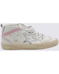Golden Goose - White And Pink Leather Mid Star Sneakers - Lyst