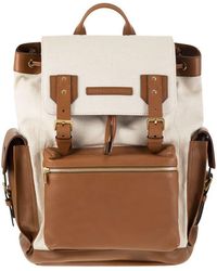 Brunello Cucinelli - City Backpack In Leather And Fabric - Lyst