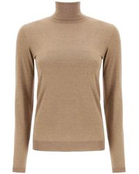 Brunello Cucinelli - Turtleneck Sweater In Cashmere And Silk Lurex Knit - Lyst