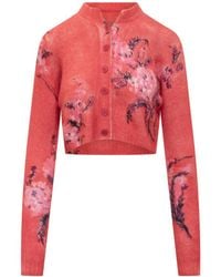 DES_PHEMMES - Des Phemmes Short Cardigan With Print - Lyst