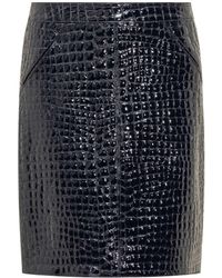 Tom Ford - Crocodile Embossed Leather Skirt - Lyst