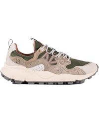Flower Mountain - Yamano 3 Green And Beige Suede And Technical Fabric Sneakers - Lyst