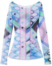 Emilio Pucci - Printed Tulle T-Shirt - Lyst