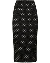 Dolce & Gabbana - Stretch Silk Midi Pencil Skirt With Polka Dot Print - Lyst