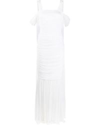 Norma Kamali - Draped Back Ruched-mesh Gown - Lyst