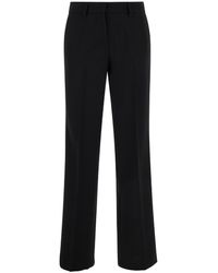 Plain - Straight Pants With Belt Loops - Lyst