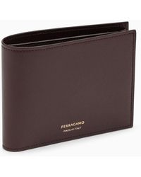 Ferragamo - Dark Barolo Billfold Wallet With Coin Purse - Lyst