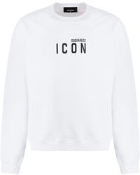 DSquared² - Cotton Crew-Neck Sweatshirt With Logo - Lyst