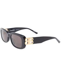 Balenciaga - 'dynasty 0310sk' Black Rectangular Sunglasses With Bb Logo Detail In Acetate Woman - Lyst