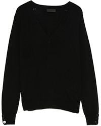 Liu Jo - V-Neck Sweater With Perforated Detailing - Lyst