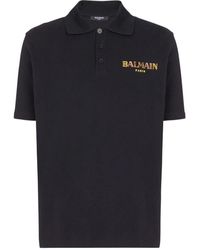 Balmain - Polo Shirt With Vintage Embroidery - Lyst