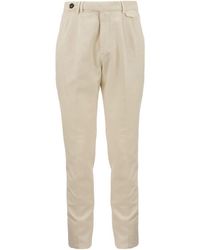 Brunello Cucinelli - Leisure-fit Trousers In Garment-dyed Twisted Cotton Gabardine With Double Dart And Waistband Puller - Lyst