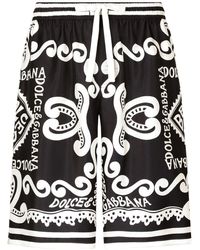 Dolce & Gabbana - Marina Print Silk Shorts - Lyst