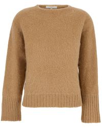 Antonelli - 'adriano' Beige Sweater With Brushed-effect In Wool Blend Woman - Lyst