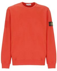 Stone Island - Cotton Fleece Crew Neck Sweatshirt - Lyst