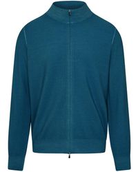 Gran Sasso - Turquoise Wool Cardigan - Lyst
