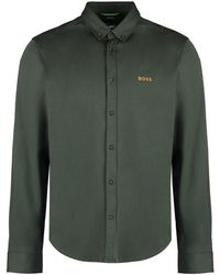BOSS - Button-Down Collar Cotton Shirt - Lyst