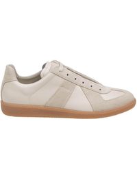 Maison Margiela - Suede And Fabric Sneakers - Lyst
