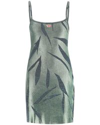 DIESEL - M-areah Mini Dress In Laminated Lurex Knit - Lyst