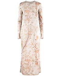 Pierre Louis Mascia - Silk Dress With Delicate Floral Pattern Print - Lyst