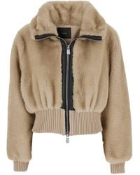 Pinko - Cropped Faux Fur Jacket - Lyst