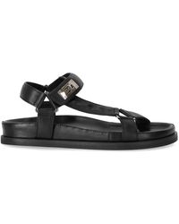 Strategia - Black Flat Sandal - Lyst